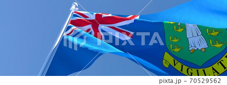 3D rendering of the national flag of British Virgin in the wind 70529562