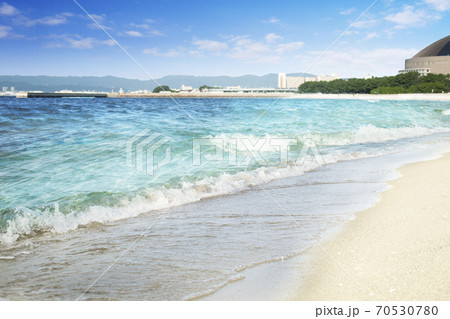 海　背景　百道浜　ドーム 70530780