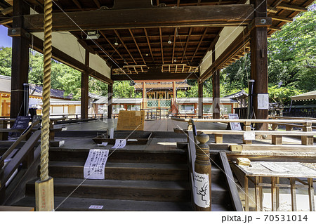 氷室神社 拝殿 舞殿 奈良県奈良市の写真素材