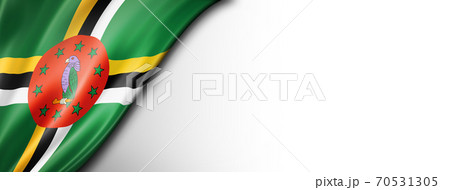 Dominica flag isolated on white banner 70531305