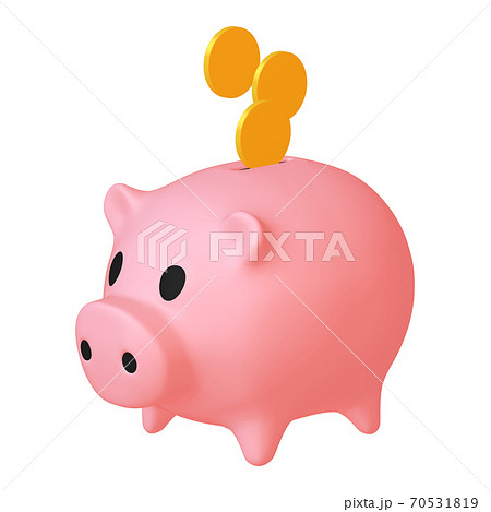 マネーのイラスト素材 豚の貯金箱とコイン 1 4 のイラスト素材