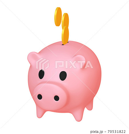 マネーのイラスト素材 豚の貯金箱とコイン 1 2 のイラスト素材
