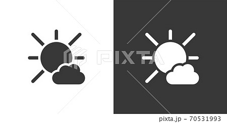 Sunny day and cloud. Isolated icon on black and white background. Weather vector illustration Sunny day and cloud. Isolated icon on black and white background. Weather vector illustration 70531993