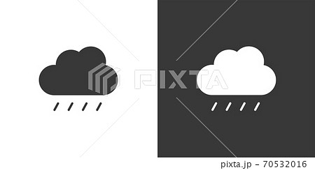 Soft rain and cloud. Isolated icon on black and white background. Weather vector illustration Soft rain and cloud. Isolated icon on black and white background. Weather vector illustration 70532016