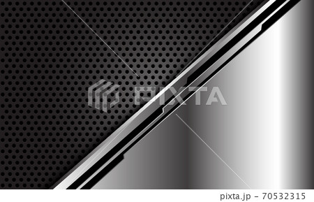 Abstract silver black line cyber on dark circle mesh design modern luxury futuristic technology background vector illustration. 70532315