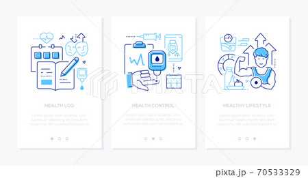 Diabetes - vector line design style web banners Diabetes - vector line design style web banners 70533329