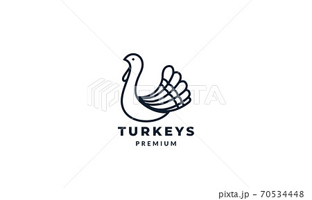 bird turkeys simple line logo vector illustration design bird turkeys simple line logo vector illustration design 70534448