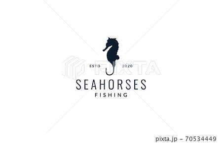 seahorse with hook silhouette logo vector illustration design seahorse with hook silhouette logo vector illustration design 70534449
