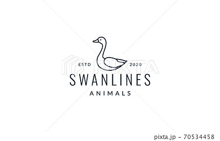 swan or goose line modern logo vector illustration design 70534458