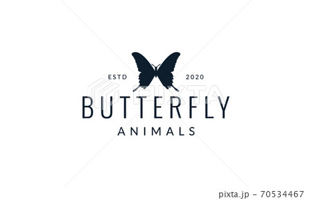 butterfly simple silhouette modern logo vector illustration design 70534467