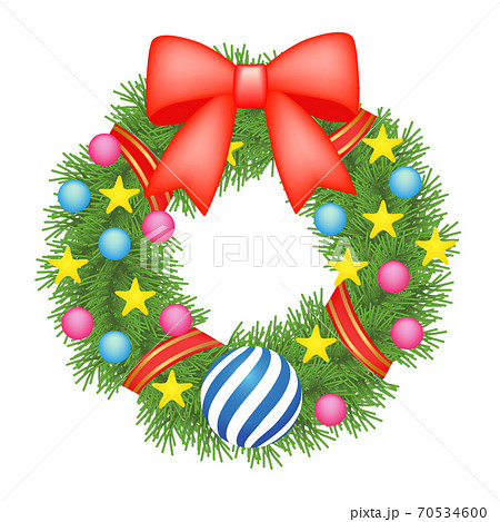 クリスマスのイラスト素材 リース 2 2 のイラスト素材