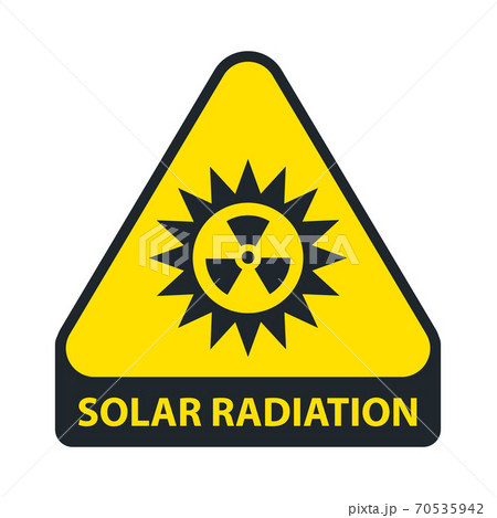 sign of solar radiation. yellow triangle. 70535942