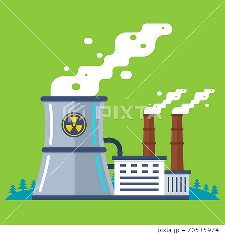 radioactive plant with a pipe. radioactive plant with a pipe. 70535974