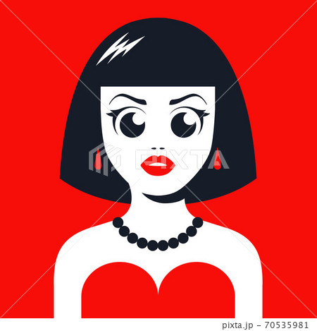 girl in an evening dress with earrings and a necklace 70535981