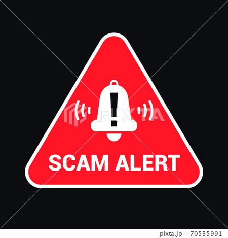 triangular red emblem caution scam 70535991
