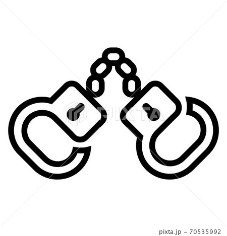 black handcuffs icon on a white background. 70535992