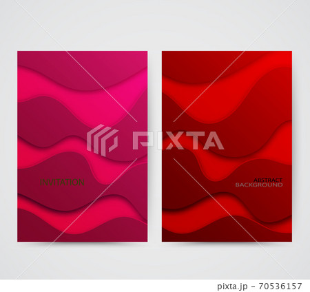 Set banners, 3D abstract background and paper cut shapes, vector illustration 70536157