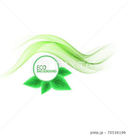 Abstract background . Green wave design, line vector. Eco banner 70536196
