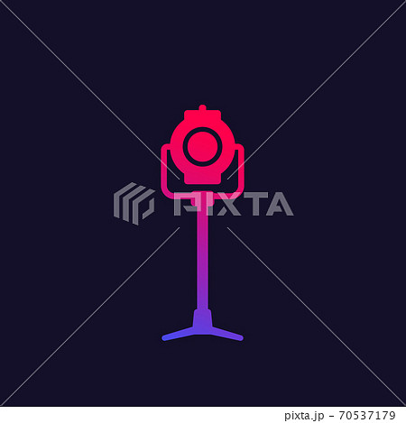 spotlight with stand, vector icon spotlight with stand, vector icon 70537179