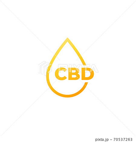 CBD oil drop icon on white 70537263