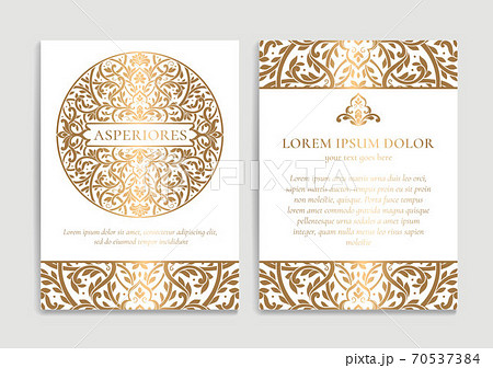White and gold vintage greeting card design. White and gold vintage greeting card design. 70537384