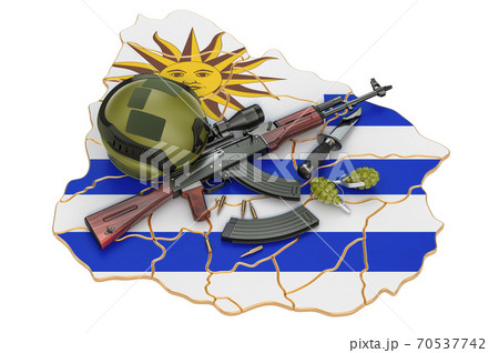 Military force, army or war conflict in Uruguay concept. 3D rendering Military force, army or war conflict in Uruguay concept. 3D rendering 70537742
