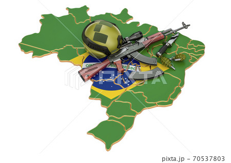 Military force, army or war conflict in Brazil concept. 3D rendering 70537803