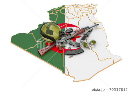 Military force, army or war conflict in Algeria concept. 3D rendering 70537812