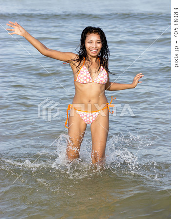 cheerful girl in the sea cheerful girl in the sea 70538083