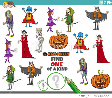 one of a kind game for children with Halloween characters 70538222