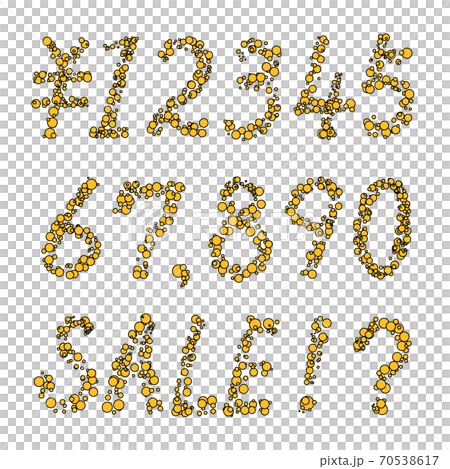 1234567890 SALE !? STONE NUMBER ベクターフォントのイラスト素材