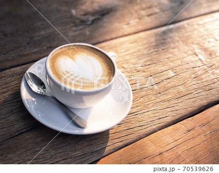 Coffee cup latte art in morning Coffee cup latte art in morning 70539626