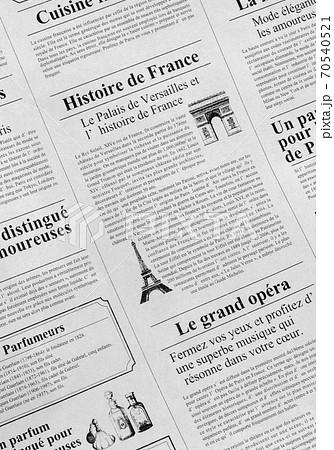 フランス語の新聞 壁紙 背景素材の写真素材