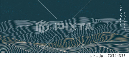 Japanese wave pattern with abstract background vector. Gold line elements template in oriental style. Japanese wave pattern with abstract background vector. Gold line elements template in oriental style. 70544333