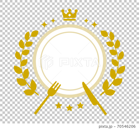 月桂樹と王冠のシンプルなグルメランキングフレーム 70546206