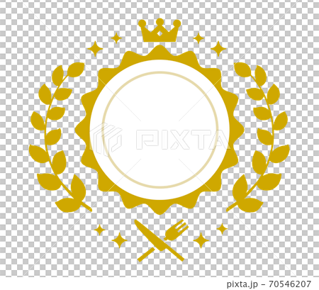 月桂樹と王冠のシンプルなグルメランキングメダル 70546207