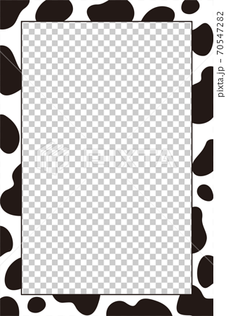 Cow Pattern Frame Postcard Ratio Stock Illustration
