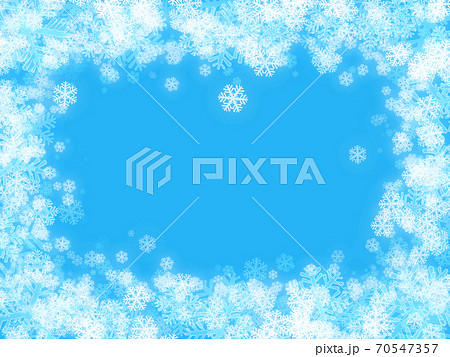 背景イラスト 空色と雪の結晶 2 少し溶けかけイメージのイラスト素材