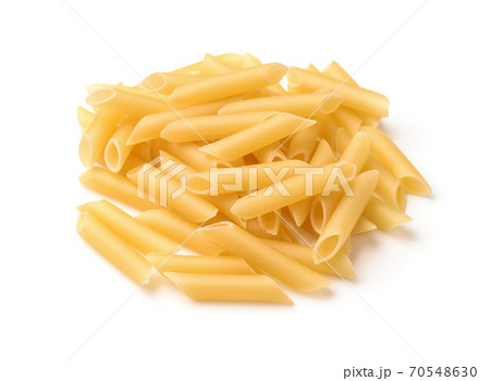 Pile of uncooked penne pasta 70548630
