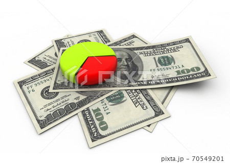 3d pie chart and currency 3d pie chart and currency 70549201