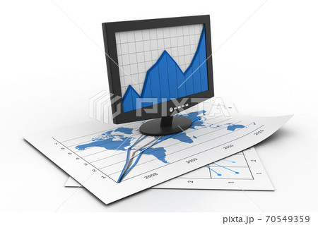 Business graph in monitor Business graph in monitor 70549359