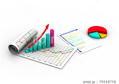 Business graph with chart Business graph with chart 70549756