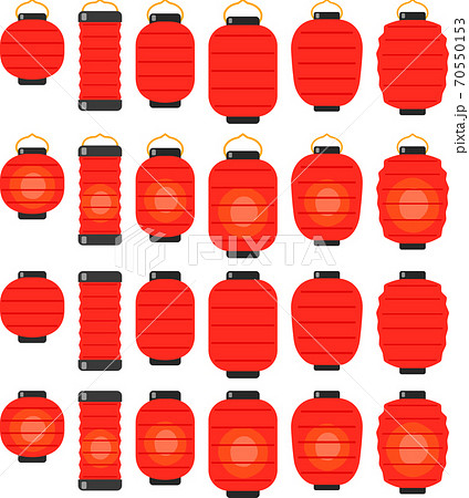 赤い提灯のイラストセット 赤い提灯のイラストセット 70550153