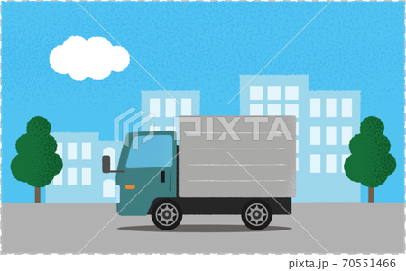 Vector illustration of green truck on a city road Vector illustration of green truck on a city road 70551466