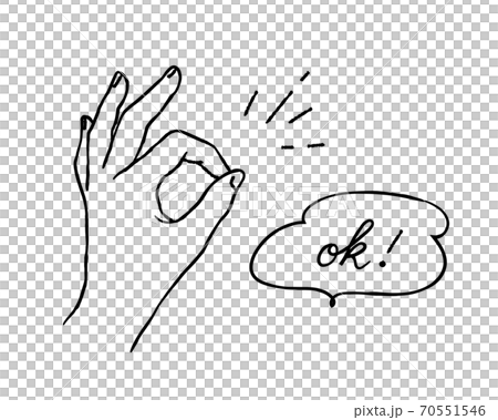 Hand Drawn Illustration Of Ok Sign Hand Pose Stock Illustration