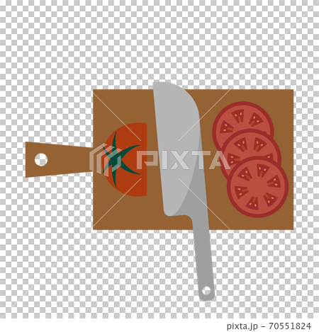 Illustration of slicing tomatoes Illustration of slicing tomatoes 70551824