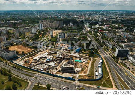 View from the height of the Construction site in Minsk near the national Library.Construction in the center of Minsk.Minsk construction site.Belarus View from the height of the Construction site in Minsk near the national Library.Construction in the center of Minsk.Minsk construction site.Belarus 70552790