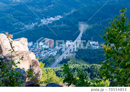 天狗山の展望台から眼科の風景と道路 天狗山の展望台から眼科の風景と道路 70554853
