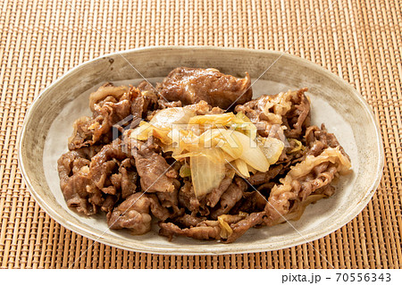 牛薄切り肉(ミスジ)の甘辛煮。 牛薄切り肉(ミスジ)の甘辛煮。 70556343