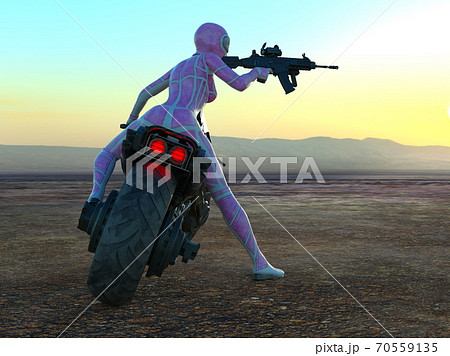 女性ライダーのイラスト素材